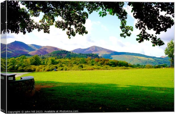 North Western fells and Grisdale Pike Keswick Cumbria Canvas Print by john hill