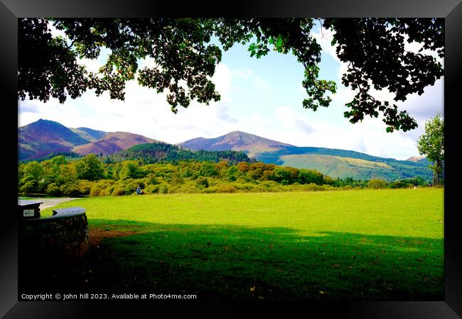 North Western fells and Grisdale Pike Keswick Cumbria Framed Print by john hill