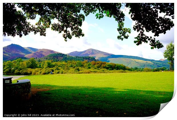 North Western fells and Grisdale Pike Keswick Cumbria Print by john hill