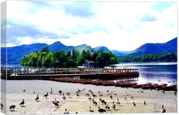 Derwent water at Keswick, Lake district. Canvas Print by john hill