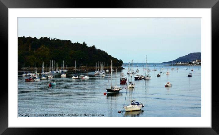 Small boats on the river conwy Framed Mounted Print by Mark Chesters