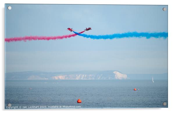 Red Arrows display at Bournemouth Air Festival 2023 Acrylic by Iain Lockhart