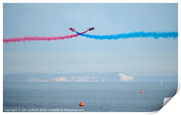 Red Arrows display at Bournemouth Air Festival 2023 Print by Iain Lockhart