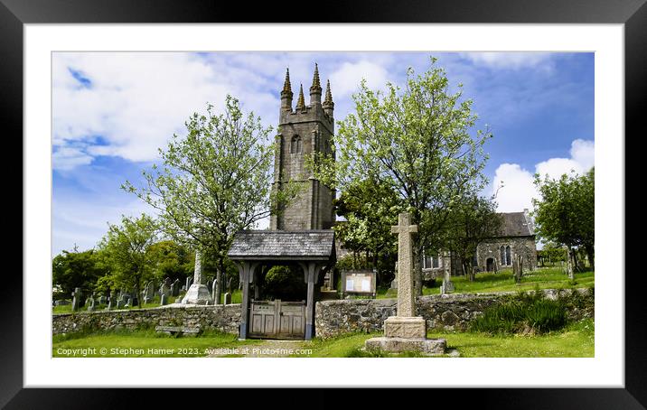 St Peters Chuch Peter Tavy Framed Mounted Print by Stephen Hamer
