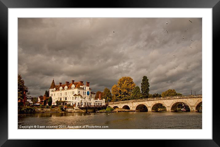 Blue River Cafe, River Thames Framed Mounted Print by Dawn O'Connor