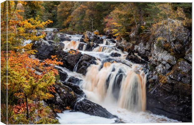 Rogie Falls in the Scottish Highlands Canvas Print by John Frid