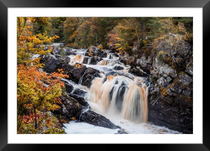 Rogie Falls in the Scottish Highlands Framed Mounted Print by John Frid