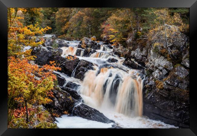 Rogie Falls in the Scottish Highlands Framed Print by John Frid