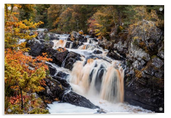 Rogie Falls in the Scottish Highlands Acrylic by John Frid