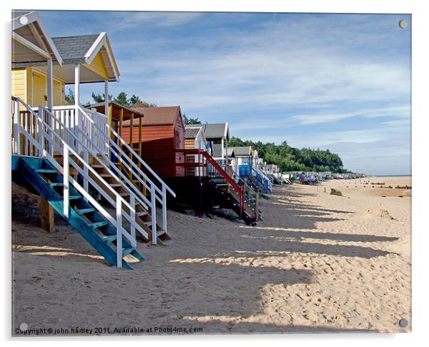 Holidays - Beach Huts Wells next the Sea North Nor Acrylic by john hartley