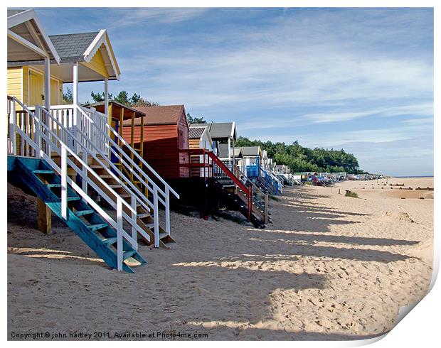 Holidays - Beach Huts Wells next the Sea North Nor Print by john hartley
