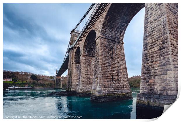 Menai Suspension Bridge  Print by Mike Shields