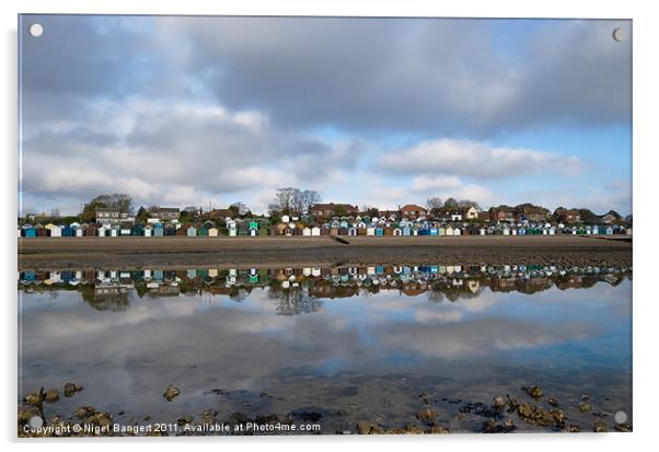 Reflected Beach Huts Acrylic by Nigel Bangert