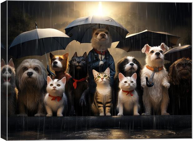 Raining Cats And Dogs Canvas Print by Steve Smith