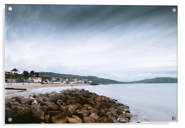 Lyme Regis Bay Acrylic by Mark Jones