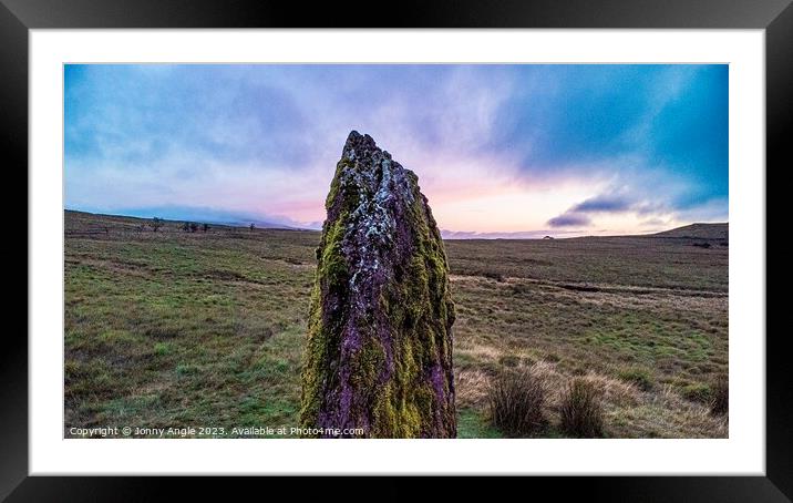 Mean Lila Standing stone  Framed Mounted Print by Jonny Angle