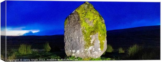 Mean Lila standing stone at dawn  Canvas Print by Jonny Angle