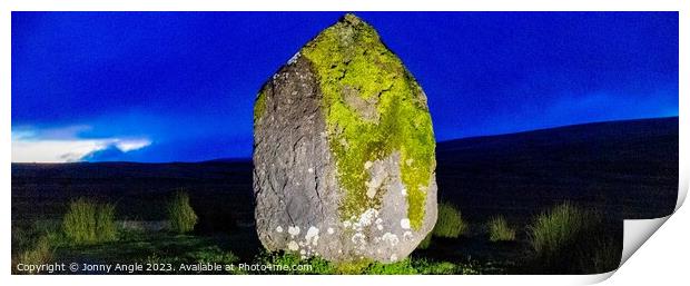 Mean Lila standing stone at dawn  Print by Jonny Angle