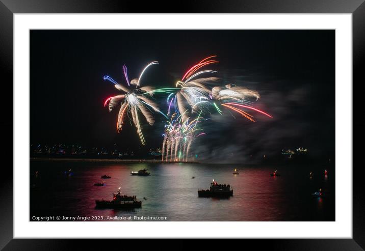 firework display at Plymouth Sound  Framed Mounted Print by Jonny Angle
