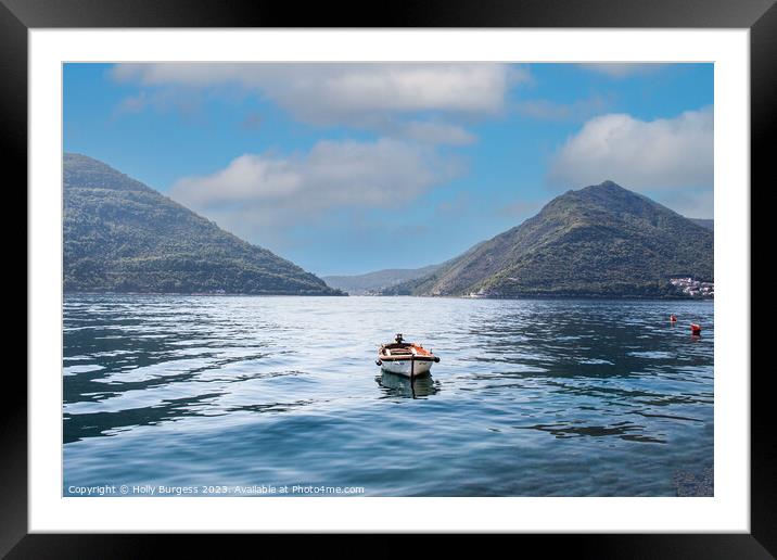 Sailing down the Straits of Kotor  Framed Mounted Print by Holly Burgess