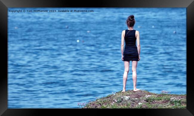 Girl on a Rock Framed Print by Tom McPherson