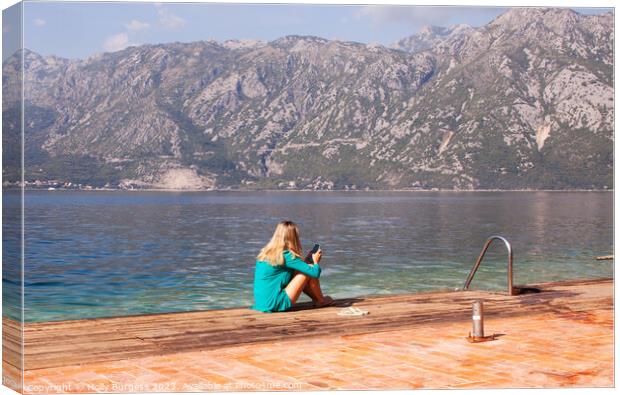 admiring the View in Kotor Canvas Print by Holly Burgess