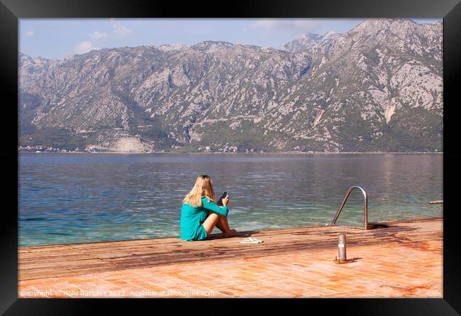 admiring the View in Kotor Framed Print by Holly Burgess