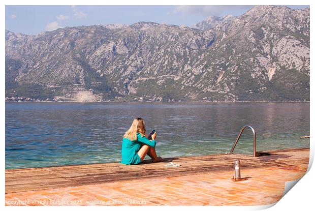 admiring the View in Kotor Print by Holly Burgess