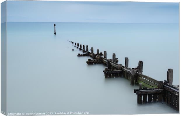 Norfolk Coast Minimalism (Right to Left) Canvas Print by Terry Newman