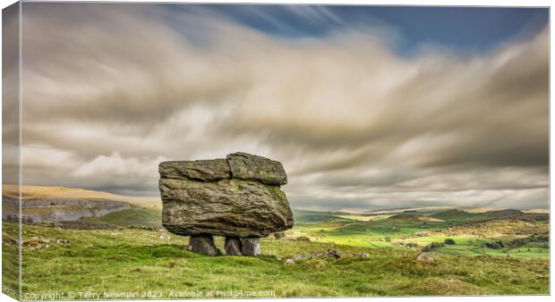 Dramatic Norber Erratic Canvas Print by Terry Newman