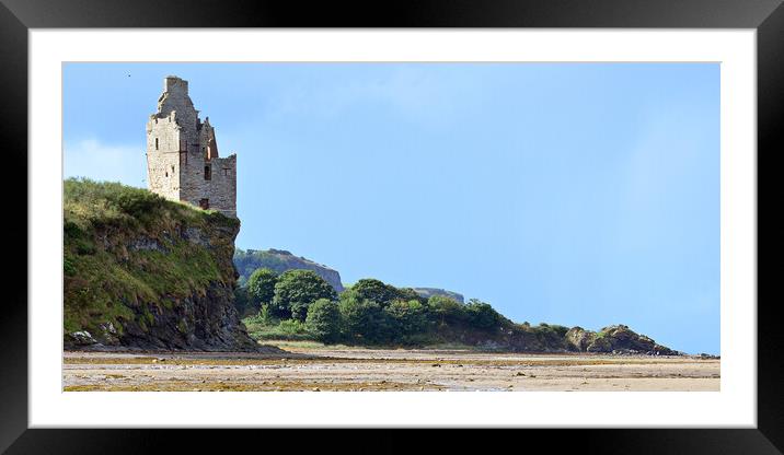 Greenan castle, Greenan beach, Ayr Framed Mounted Print by Allan Durward Photography
