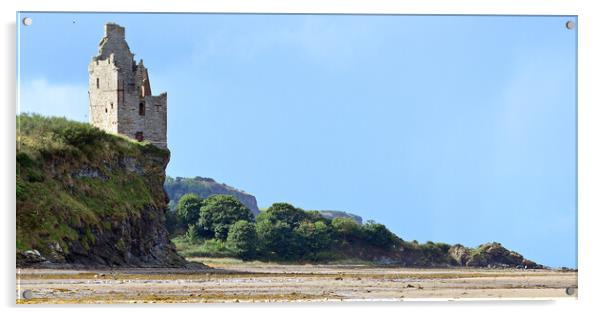 Greenan castle, Greenan beach, Ayr Acrylic by Allan Durward Photography