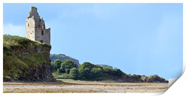 Greenan castle, Greenan beach, Ayr Print by Allan Durward Photography