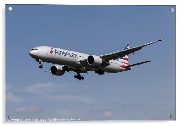 American Airlines Boeing 777-323    Acrylic by David Pyatt