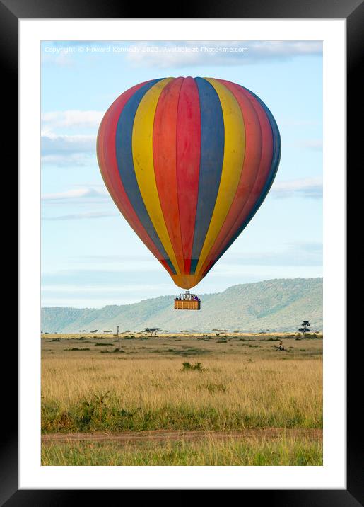 Balloon flight over the Masai Mara Framed Mounted Print by Howard Kennedy
