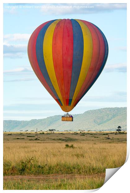 Balloon flight over the Masai Mara Print by Howard Kennedy