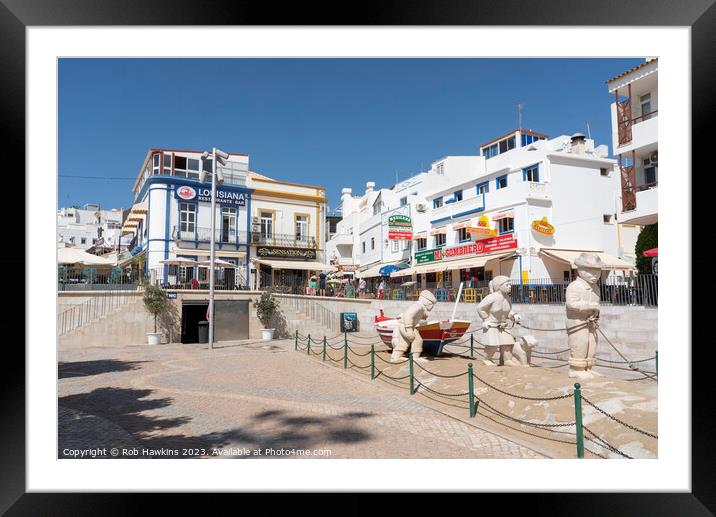 Albufeira Fishermans memorial Framed Mounted Print by Rob Hawkins