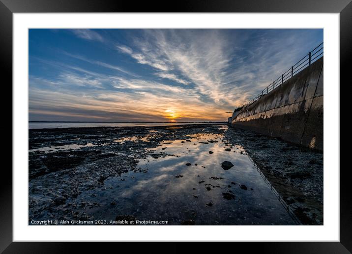 Low tide at Pegwell Bay  Framed Mounted Print by Alan Glicksman