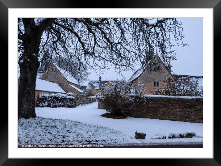 Winter in Lower Slaughter Framed Mounted Print by Martin fenton