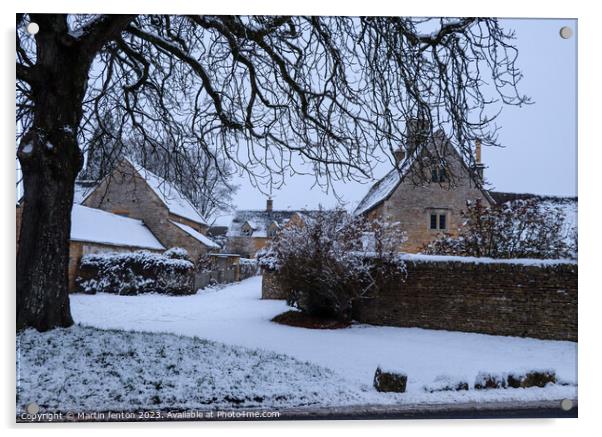 Winter in Lower Slaughter Acrylic by Martin fenton