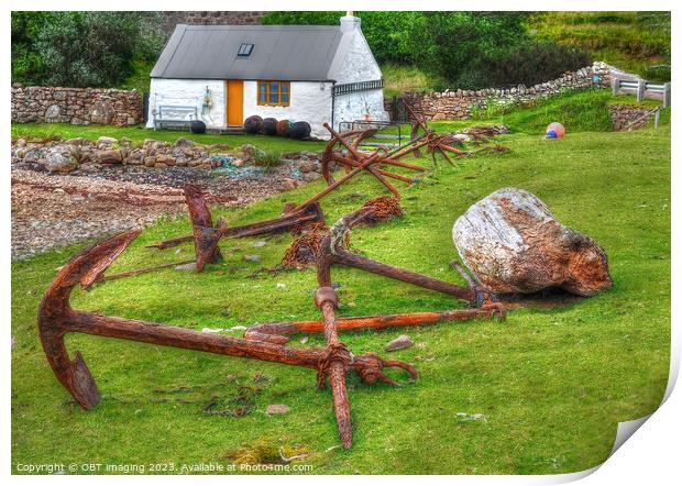 Anchors & Fishers Bothy At Achiltibuie Coigach West Highland Scotland Print by OBT imaging