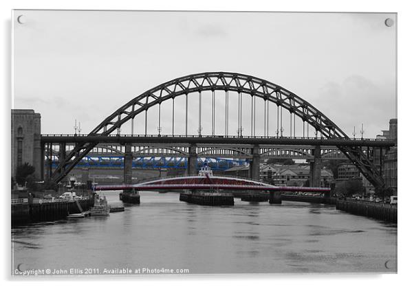 Tyne Bridges Acrylic by John Ellis