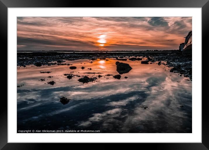 Reflection in a rock pool Framed Mounted Print by Alan Glicksman