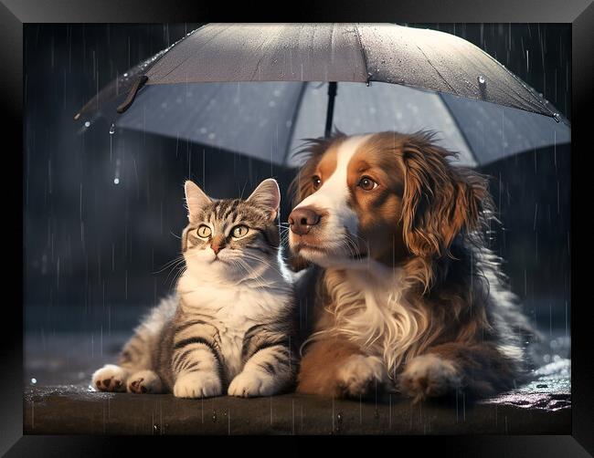 Raining Cats And Dogs Framed Print by Steve Smith
