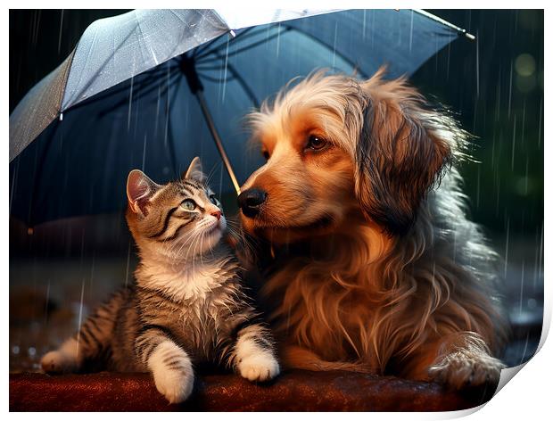 Raining Cats And Dogs Print by Steve Smith