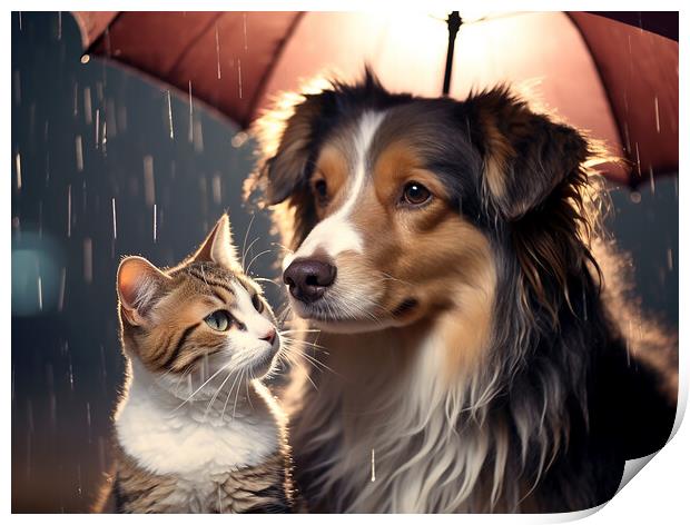 Raining Cats And Dogs Print by Steve Smith