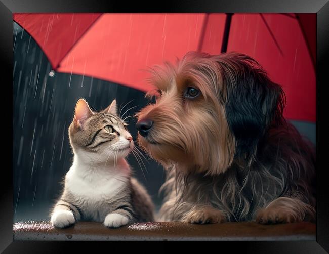 Raining Cats And Dogs Framed Print by Steve Smith