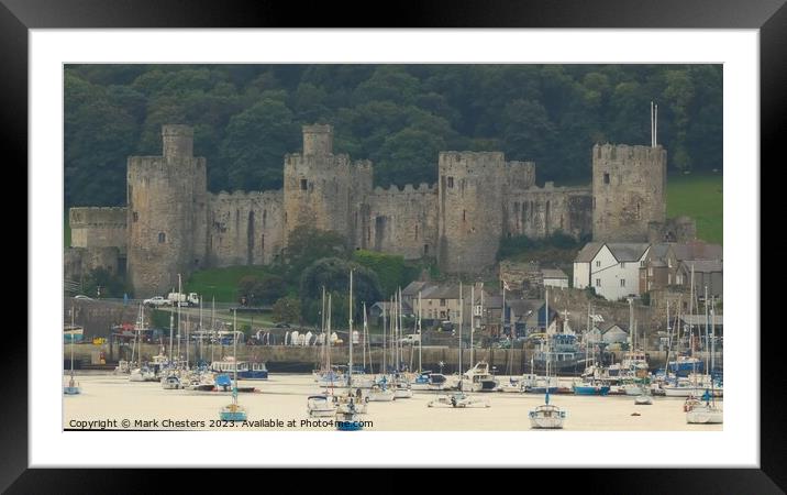 Close up view of Conwy castle Framed Mounted Print by Mark Chesters