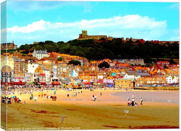 South beach and castle, Scarborough Yorkshire Canvas Print by john hill
