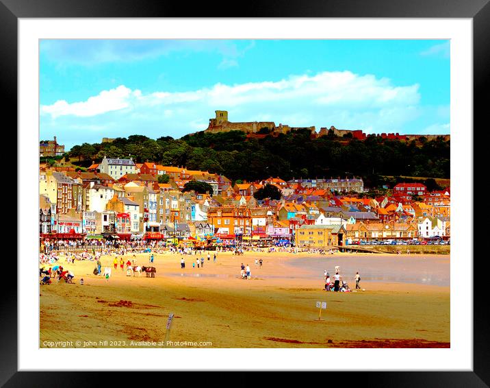 South beach and castle, Scarborough Yorkshire Framed Mounted Print by john hill